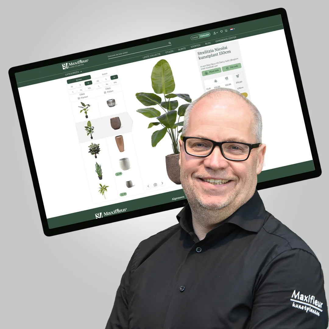 De pot-plant configurator: klanten stellen hun perfecte kunstplant-combinatie samen op Maxifleur